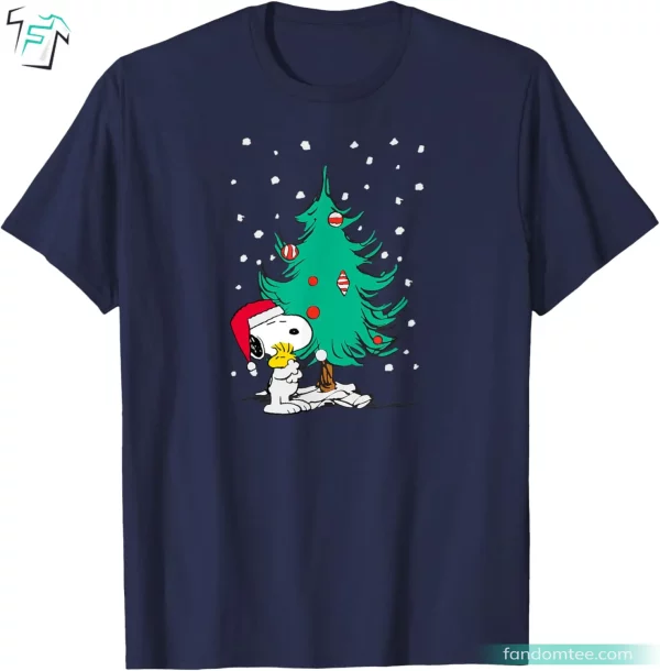 Peanuts Shirt Snoopy Holiday Christmas Tree Gift Tee