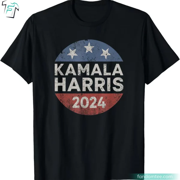 Retro Kamala Harris 2024 For President Kamala Button Election Shirt