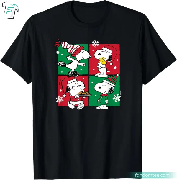 Snoopy Christmas Grid Funny Peanuts Tee Shirts