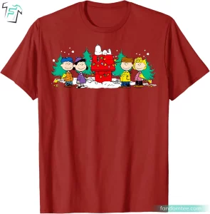 Snoopy Dog House Holiday Family Photo Funny Peanuts Gang Shirt