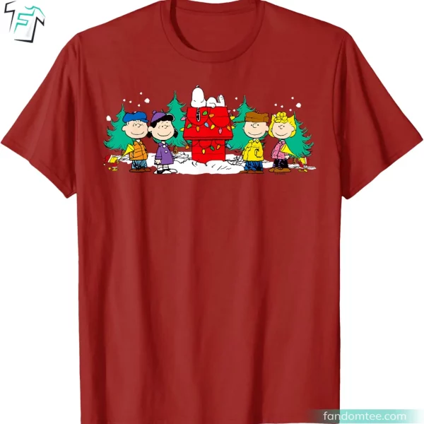 Snoopy Dog House Holiday Family Photo Funny Peanuts Gang Shirt