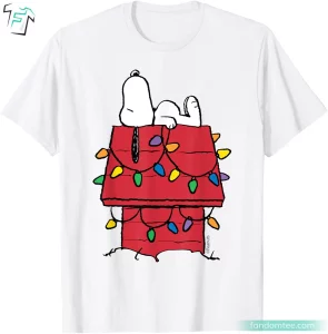 Snoopy Doghouse Christmas Lights Funny Peanuts Shirts