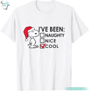 Snoopy Naughty Nice Cool Christmas Funny Peanuts T Shirts For Men