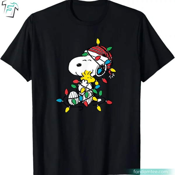 Snoopy Woodstock Christmas Lights Funny Peanuts Shirt