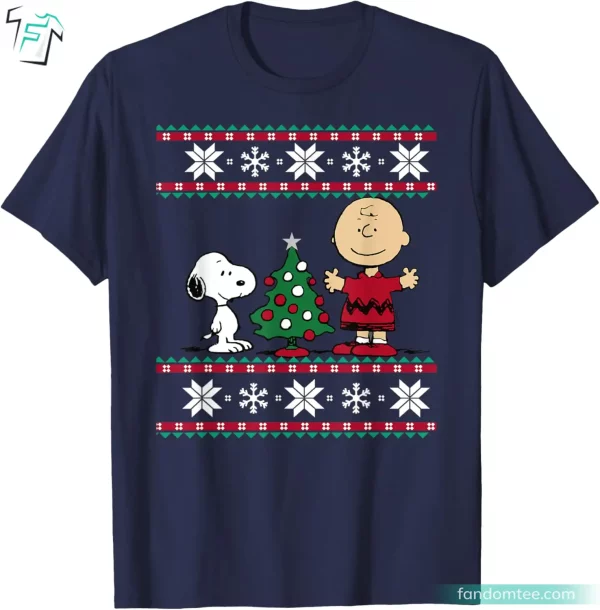 Snoopy and Charlie Brown Christmas Tree Shirt For Peanuts Lovers