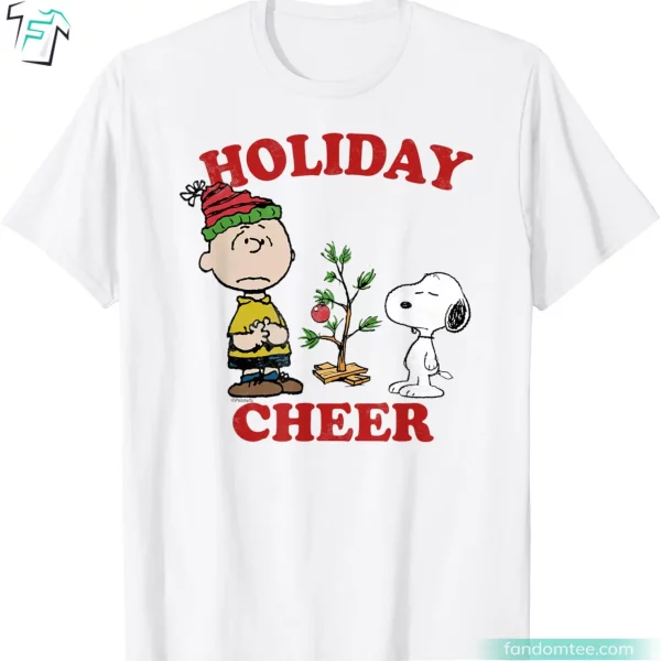 Snoopy and Charlie Holiday Cheer Funny Charlie Brown Christmas T Shirts