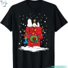 Snoopy and Woodstock T Shirts Funny Christmas Stocking Tee 2