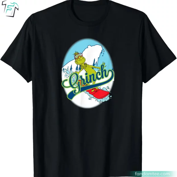 Snowboard Grinch Funny Grinch Christmas Tee Shirts