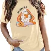 Spooky Ghost Booooks Groovy Boo T Shirt Funny Halloween Tee