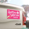 Swifties For Kamala Harris 2024 Pink Car Logo Magnet For Democrats Supporter 2