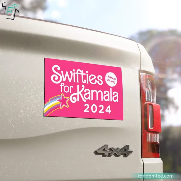 Swifties For Kamala Harris 2024 Pink Car Logo Magnet For Democrats Supporter