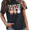 Trick Or Teach Shirt Funny Halloween Teacher Gifts Tee 3