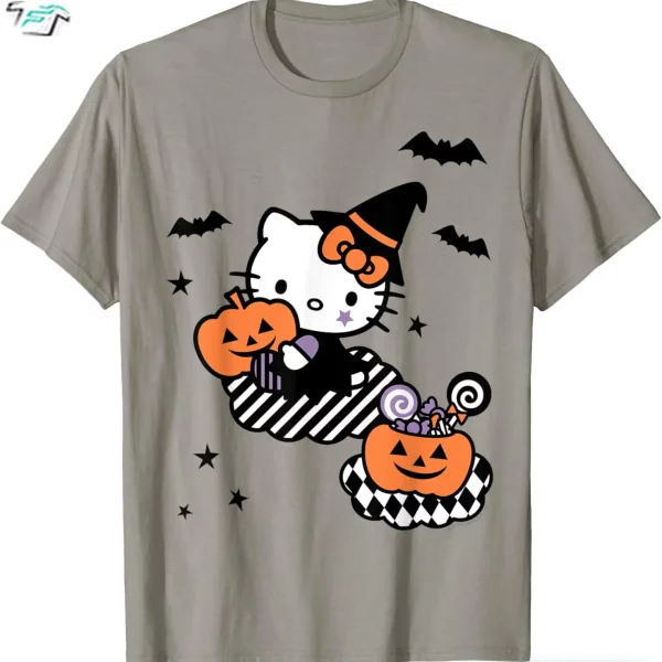 Trick or Treat Cute Hello Kitty Halloween Shirt For Men Womens Boys Girls