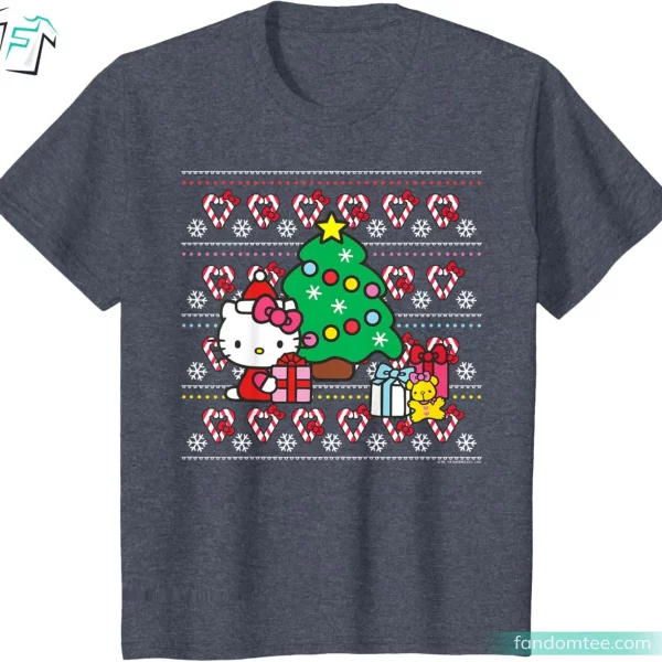 Candy Cane Cute Hello Kitty Christmas Sweatshirt