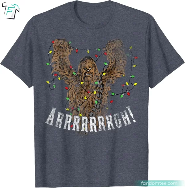 Chewbacca Roar Christmas Lights Star Wars Christmas T Shirt