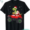 Christmas Family Matching Santa Truck Dinosaur Christmas T Shirt