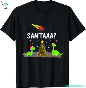 Christmas Santaaa Funny Dinosaur T Shirt