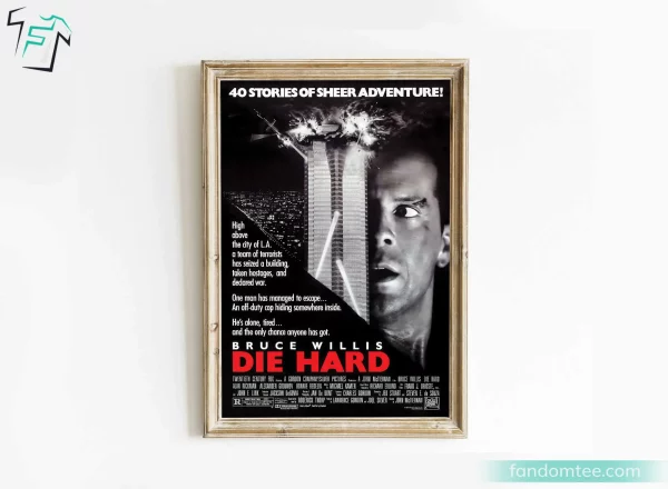 Die Hard Poster Classic Movie Retro Christmas Wall Art