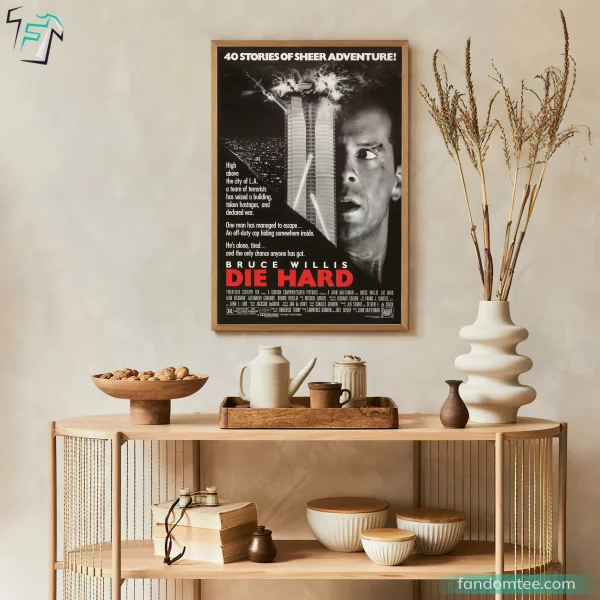 Die Hard Poster Classic Movie Retro Christmas Wall Art