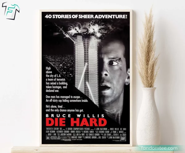 Die Hard Poster Classic Movie Retro Christmas Wall Art