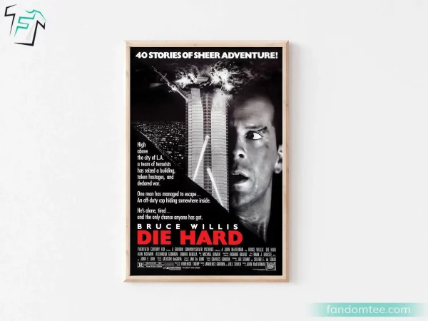 Die Hard Poster Classic Movie Retro Christmas Wall Art