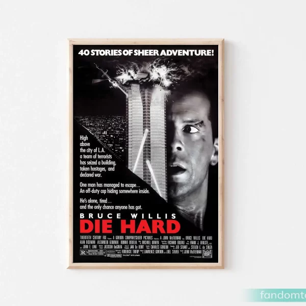 Die Hard Poster Classic Movie Retro Christmas Wall Art