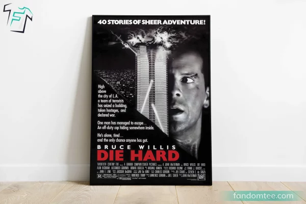 Die Hard Poster Classic Movie Retro Christmas Wall Art