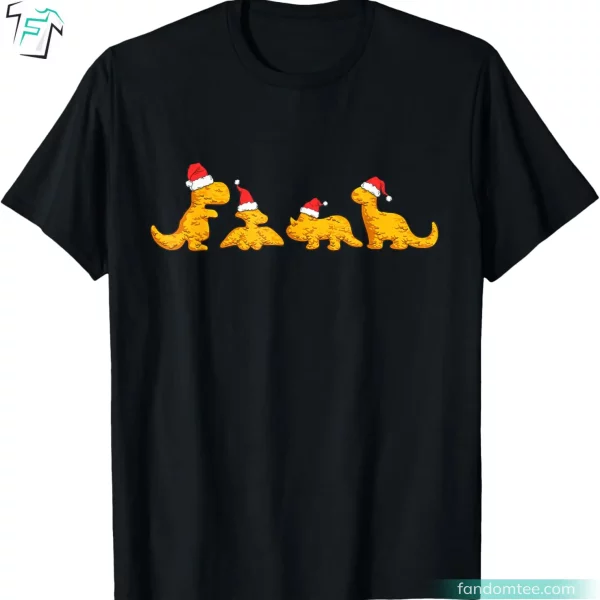 Dino Chicken Nuggets Funny Dinosaur Christmas Shirt