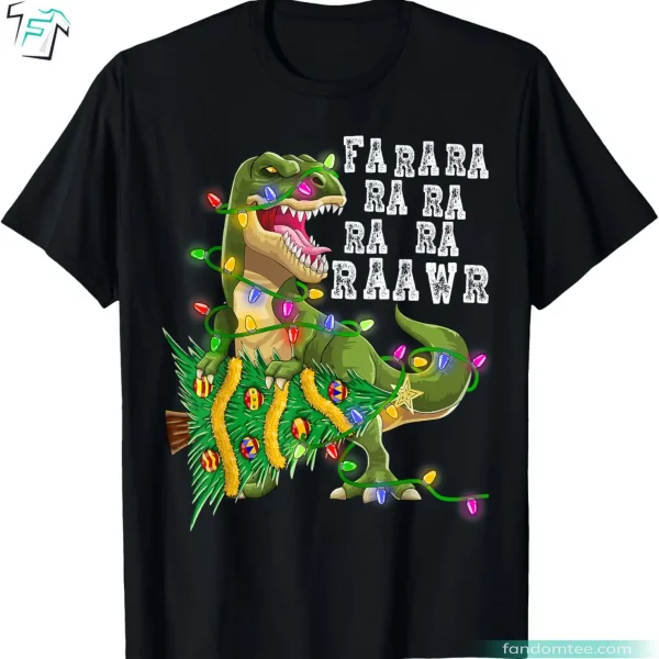 Dinosaur Fa Ra Ra Ra Raawr Tree Rex Christmas Shirts For Family