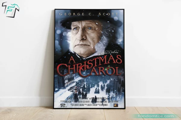 Disney’s A Christmas Carol Movie Poster Retro Christmas Wall Art