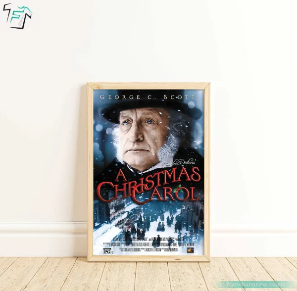 Disney’s A Christmas Carol Movie Poster Retro Christmas Wall Art