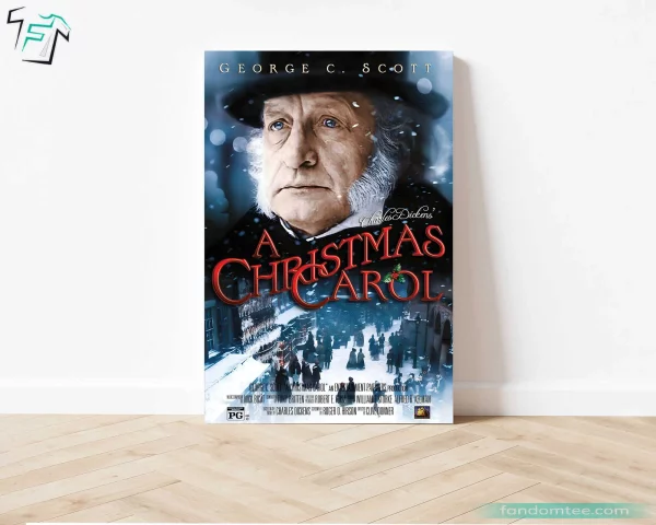 Disney’s A Christmas Carol Movie Poster Retro Christmas Wall Art