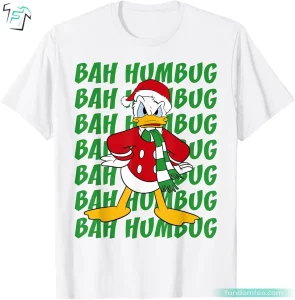 Donald Duck Bah Humbug Text Stack Funny Disney Christmas Shirt