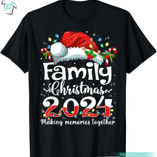 Family Christmas Shirts 2024 Matching Squad Santa Elf Funny Xmas Tee