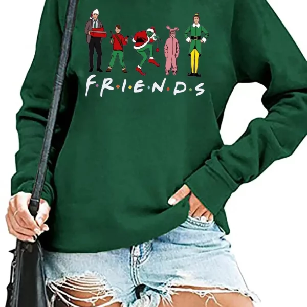 Friends Christmas Character Shirt Funny Xmas Movie Cartoon Graphic Tee