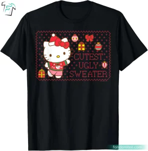 Funny Cutest Hello Kitty Ugly Christmas Sweater T Shirt