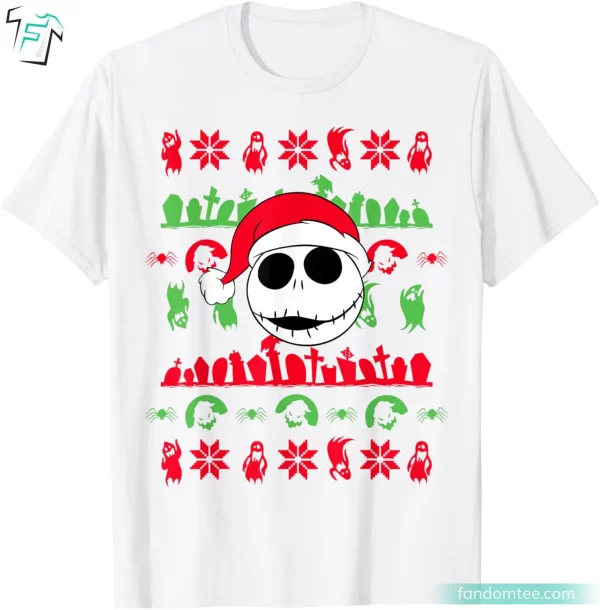 Funny Red Hat Santa Jack Skellington Sweater