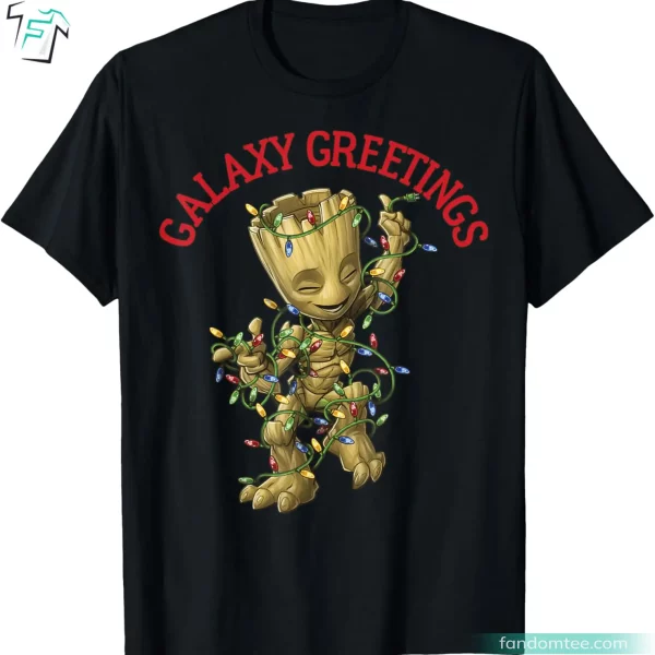 Galaxy Greetings Funny Christmas Groot Shirt