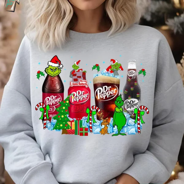 Grinchmas Dr Pepper Funny Grinch Christmas Sweater