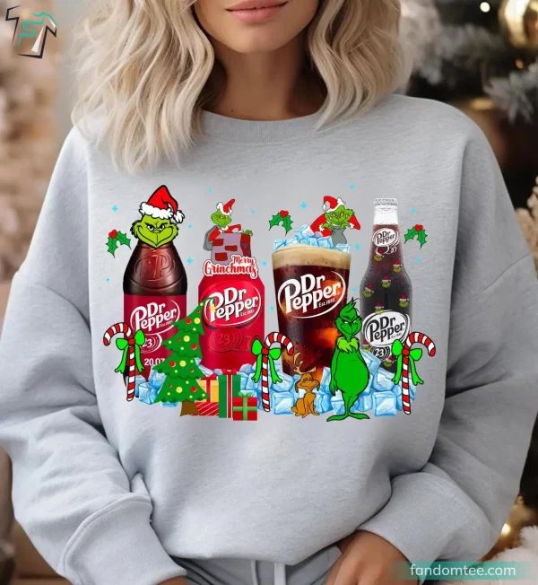 Grinchmas Dr Pepper Funny Grinch Christmas Sweater