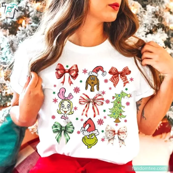 Grinmas Coquette Bow Funny Grinch Sweater Christmas Gift For Men Women Boys Girls