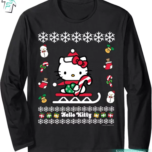 Happy Holiday Christmas Hello Kitty Long Sleeve Shirt