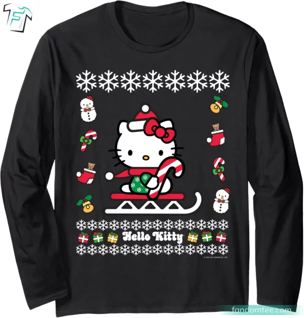 Happy Holiday Christmas Hello Kitty Long Sleeve Shirt