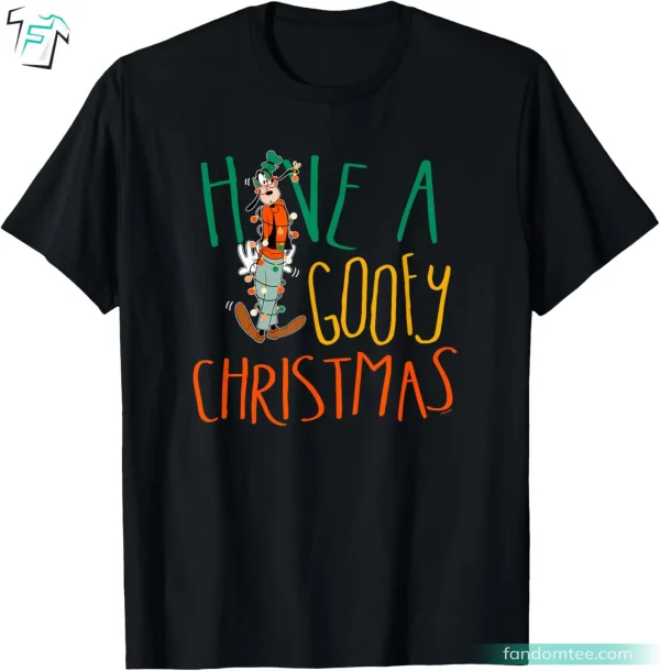 Have a Goofy Christmas Shirt Funny Tangled Lights Xmas Graphic Tee