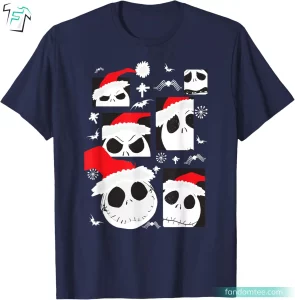 Jack Skellington Santa Shirt Funny Christmas Movie Graphics Tee