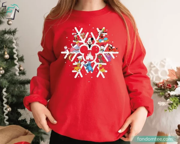 Magic Kingdom Holiday Christmas Snowflake Mickey Mouse Christmas Shirts