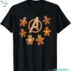 Marvel Gingerbread Cookies Holiday Funny Christmas Avengers T-Shirt