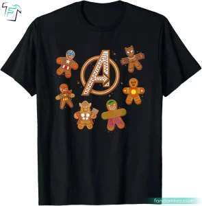 Marvel Gingerbread Cookies Holiday Funny Christmas Avengers T Shirt