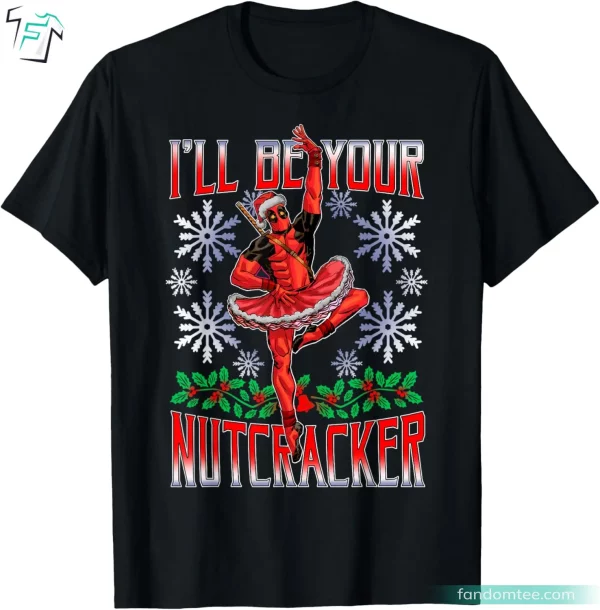 Marvel Nutcracker Ballerina Santa Deadpool Christmas T-Shirt