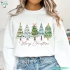 Merry Christmas Tree Sweatshirt Classic Xmas Holiday Tis The Season Graphic Tee 3